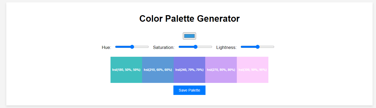 Interactive Color Pallete Generator