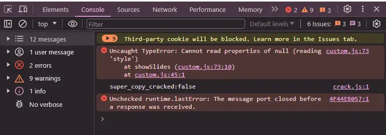 Why is my JavaScript not Working 2 Syntax Errors